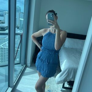 Lulus Blue Halter Neck Dress